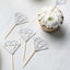 24-Pack Cupcake Toppers Diamond Ring Design Glitter Silver - Party Cake Picks Engagement Decoration Supplies