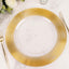 6-Pack Plastic Round Charger Plates 13" in Clear with Gold Lined Ring Rim, Classy Dinner Serving Plates