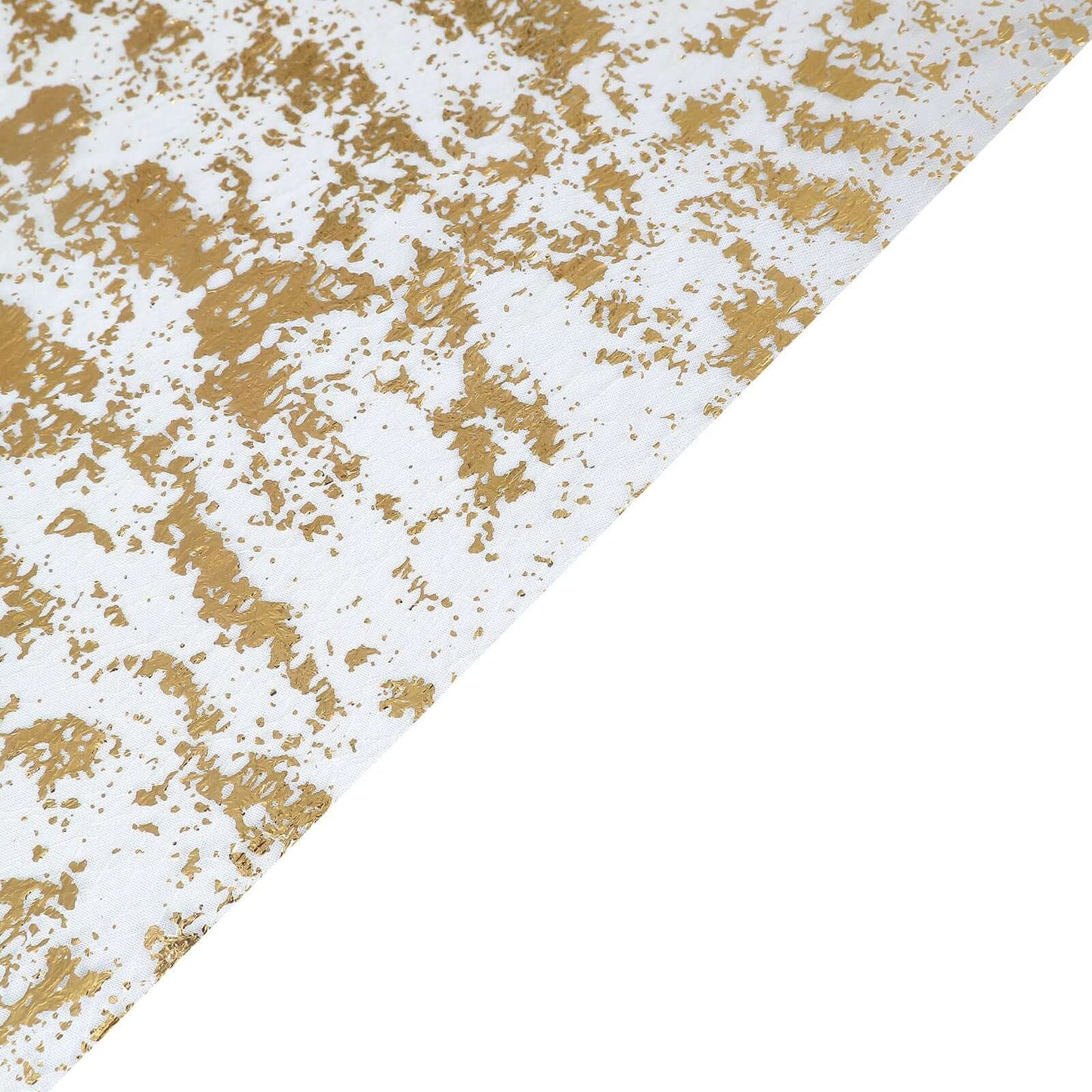 Mesh Polyester 108" Table Runner Roll Metallic Gold Distressed Foil Printing Design - Disposable Stylish Party Table Decor