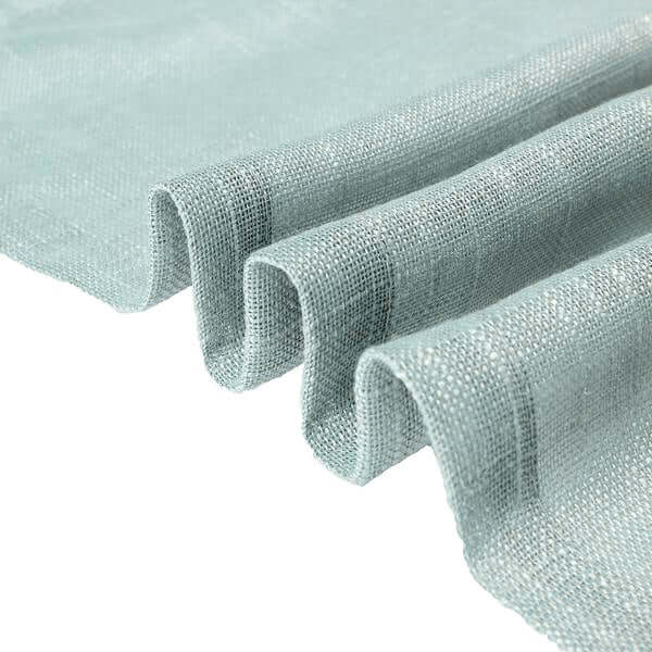 2 Pack Handmade Dusty Blue Faux Linen Curtains 52"x64", Curtain Panels With Chrome Grommets