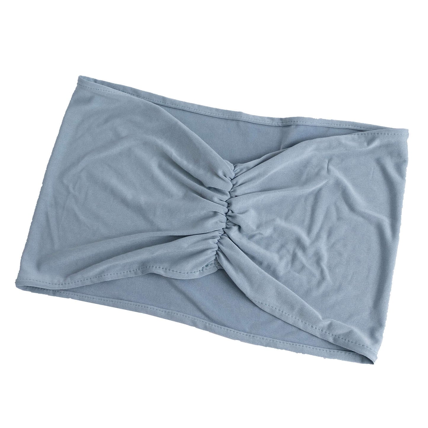 5 Pack Spandex Chair Sashes Dusty Blue Ruffled Style - Wide Easy to Use Stretch Chair Bands 8"x13"