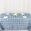 Satin 90"x132" Rectangle Tablecloth Dusty Blue - Grandiose 3D Rosette Seamless Table Cover