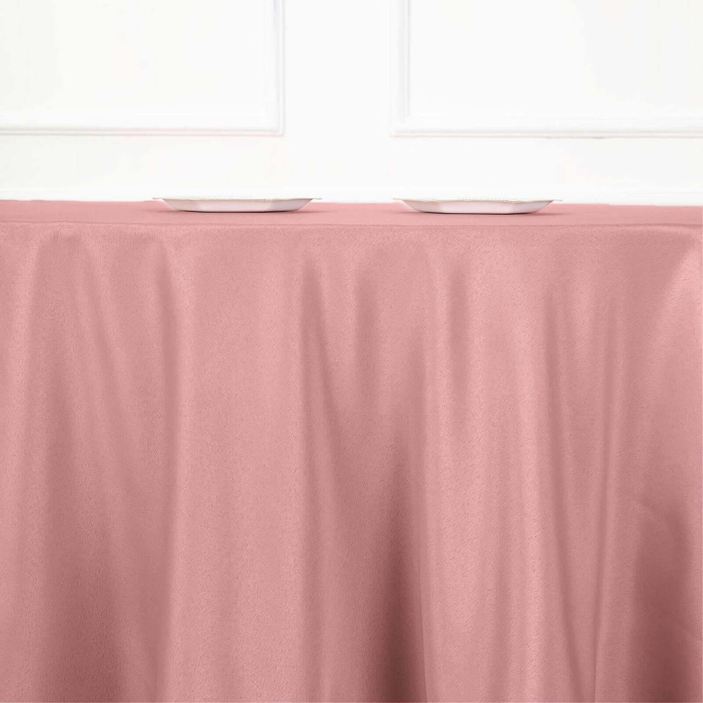 Polyester 120" Round Tablecloth Dusty Rose - Seamless Wrinkle-Resistant Table Cover