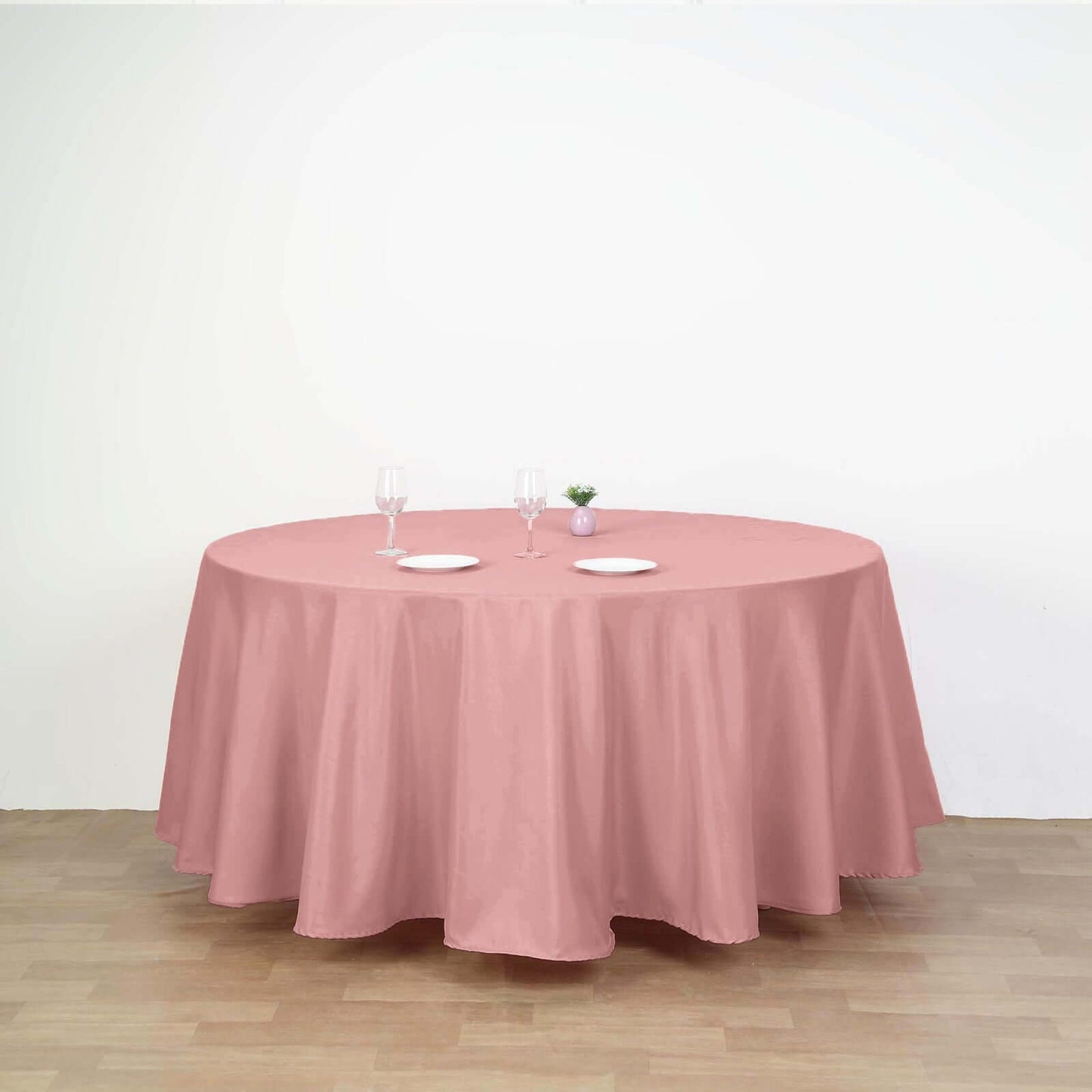 Polyester 108" Round Tablecloth Dusty Rose - Wrinkle-Resistant Table Cover