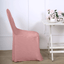 Polyester Slip On Banquet Chair Covers Dusty Rose - Stain-Resistant Reusable Durable Fabric