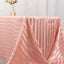 Satin Striped 90"x132" Rectangular Tablecloth Dusty Rose - Seamless Silky Smooth Table Cover