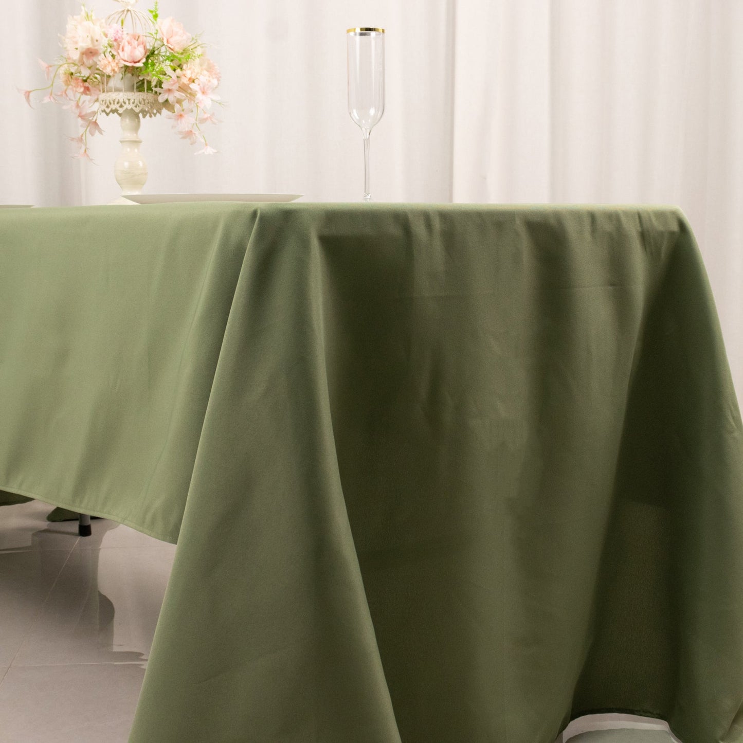 Premium Polyester 60"x126" Rectangle Tablecloth Dusty Sage Green - Stain-Resistant 220GSM Finish Table Cover