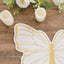 10-Pack Disposable Table Placemats with White Butterfly Design & Gold Glitters - 400GSM Cardboard Placemats for Kids' Parties, Baby Showers & Celebrations 14"