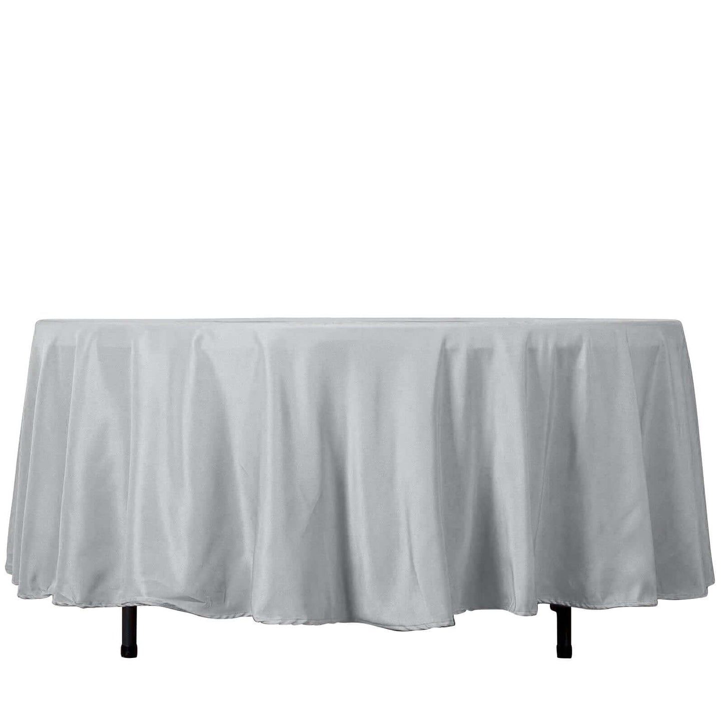 Polyester 108" Round Tablecloth Silver - Wrinkle-Resistant Table Cover