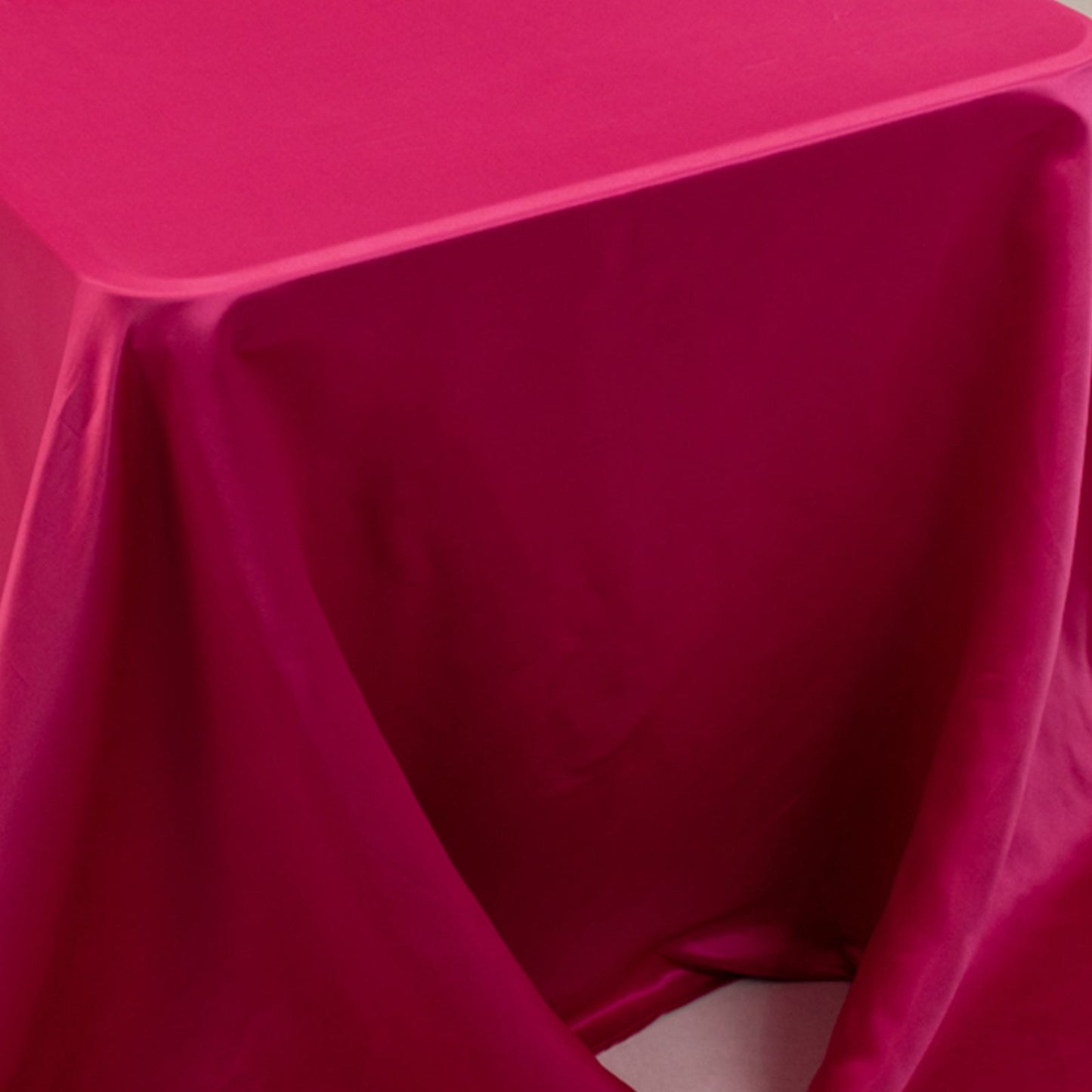 Lamour Satin 90"x156" Rectangle Tablecloth Fuchsia - Luxurious, Soft Seamless Table Cover