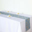 Polyester 9ft Table Runner Dusty Blue with Gold Foil Modern Geometric Accent