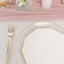 25-Pack Paper 7" Decagon Appetizer Plates in White with Gold Foil Rim - Stylish Geometric Dessert/Salad Plates for Cocktail Parties & Receptions