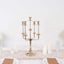 5-Arm Taper Candelabra Wedding Candle Holder Gold Metal Table Display - Perfect for Events 20"