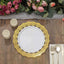 10-Pack Plastic 10" Round Dinner Plates in White with Gold Lace Rim - Disposable Party Plates for Classy Events & Banquets