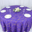 Polyester 120" Round Tablecloth Purple with Gold Foil Geometric Pattern Wrinkle-Resistant Seamless Table Cover