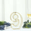 8" Tall Gold Freestanding 3D Decorative Metal Wire Numbers, Wedding Table Numbers -9