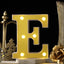 3D Marquee Letter "E" Warm White 6 LED Lights Gold - Chic Light-Up Decor for Events 6"