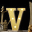 3D Marquee Letter "V" Warm White 5 LED Lights Gold - Chic Light-Up Decor for Events 6"