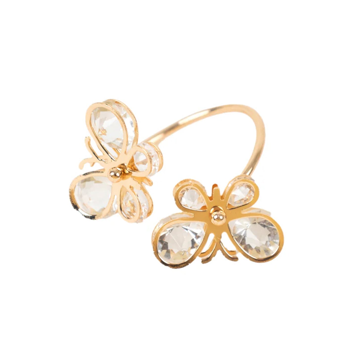 10-Pack Gold Butterfly Napkin Holders with Crystal Accents â€“ Decorative Napkin Rings for Weddings & Events