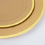 10-Pack Plastic 10" Round Dinner Plates in Gold - Disposable Party Plates for Classy Banquets & Special Occasions