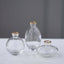 Set of 3 Clear Glass Bud Vases with Metallic Gold Rim - Modern Flower Table Centerpieces Assorted Sizes