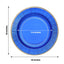 25-Pack Paper 10" Round Dinner Plates in Royal Blue Sunray Design with Gold Rim - Disposable Heavy Duty 350GSM Party Plates