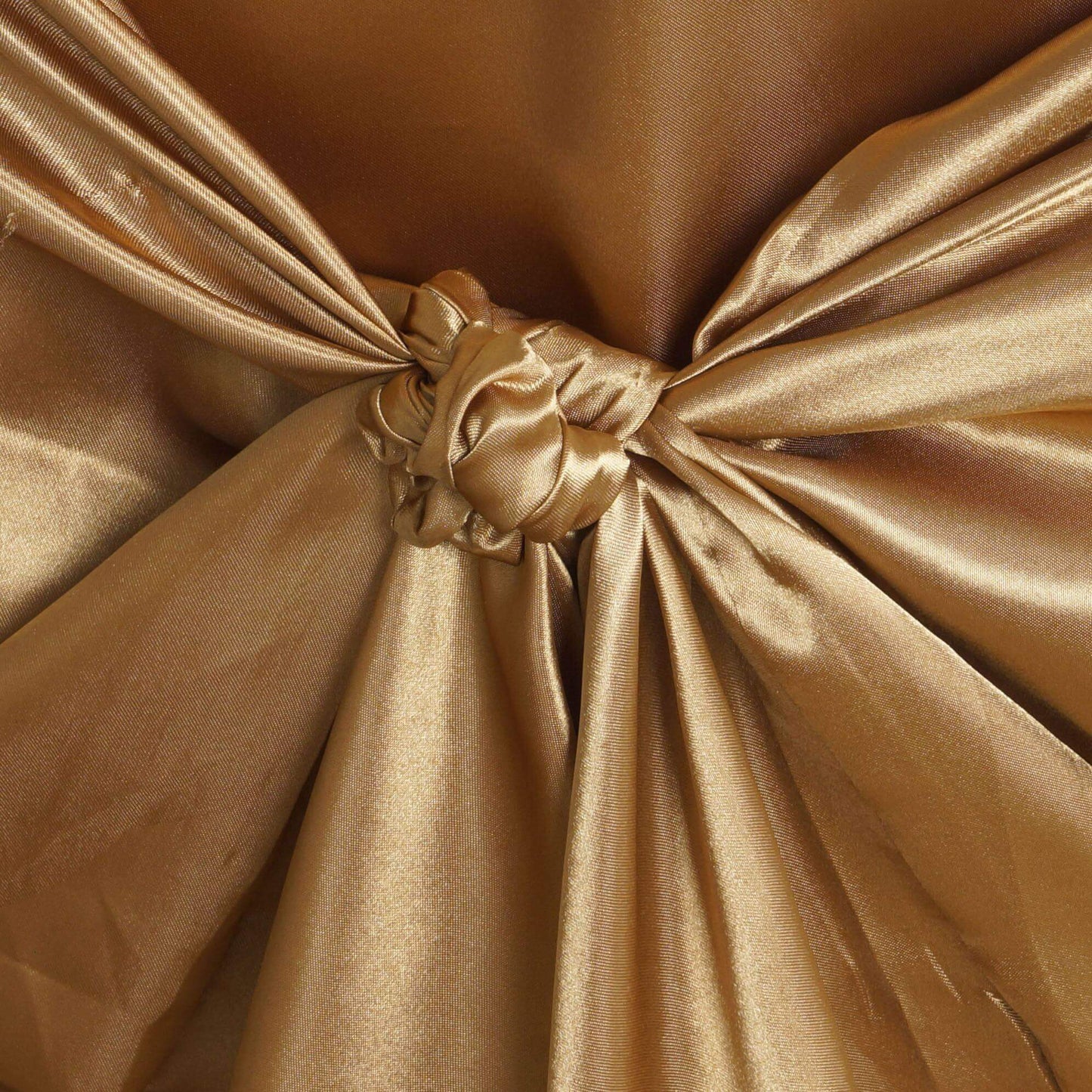 Satin Chair Cover Self-Tie Universal Design Gold - Durable Slip-On Cover for Folding, Dining, Banquet & Standard Chairs
