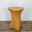 Spandex 30" Round Cocktail Table Cover Gold - Easy to Maintain Stretch Fitted Highboy Tablecloth for Stylish Events