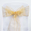 5 Pack Organza Chair Sashes Gold - Timeless Reusable Sheer Chair Bows for Chic Events 6"x108"