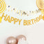 4ft Gold Glittered Happy Birthday Paper Hanging Garland Banner Party Decor