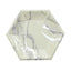 25-Pack Paper 8.5" Hexagon Dessert Plates in Ivory with Silver Marble Design - Disposable Geometric 400GSM Appetizer Salad Plates for Events & Banquets