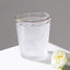 6-Pack Tumbler Glasses Clear Hobnail Design with Gold Rim - Embossed Diamond Pattern Glassware for Drinks & Parties 11oz 4"