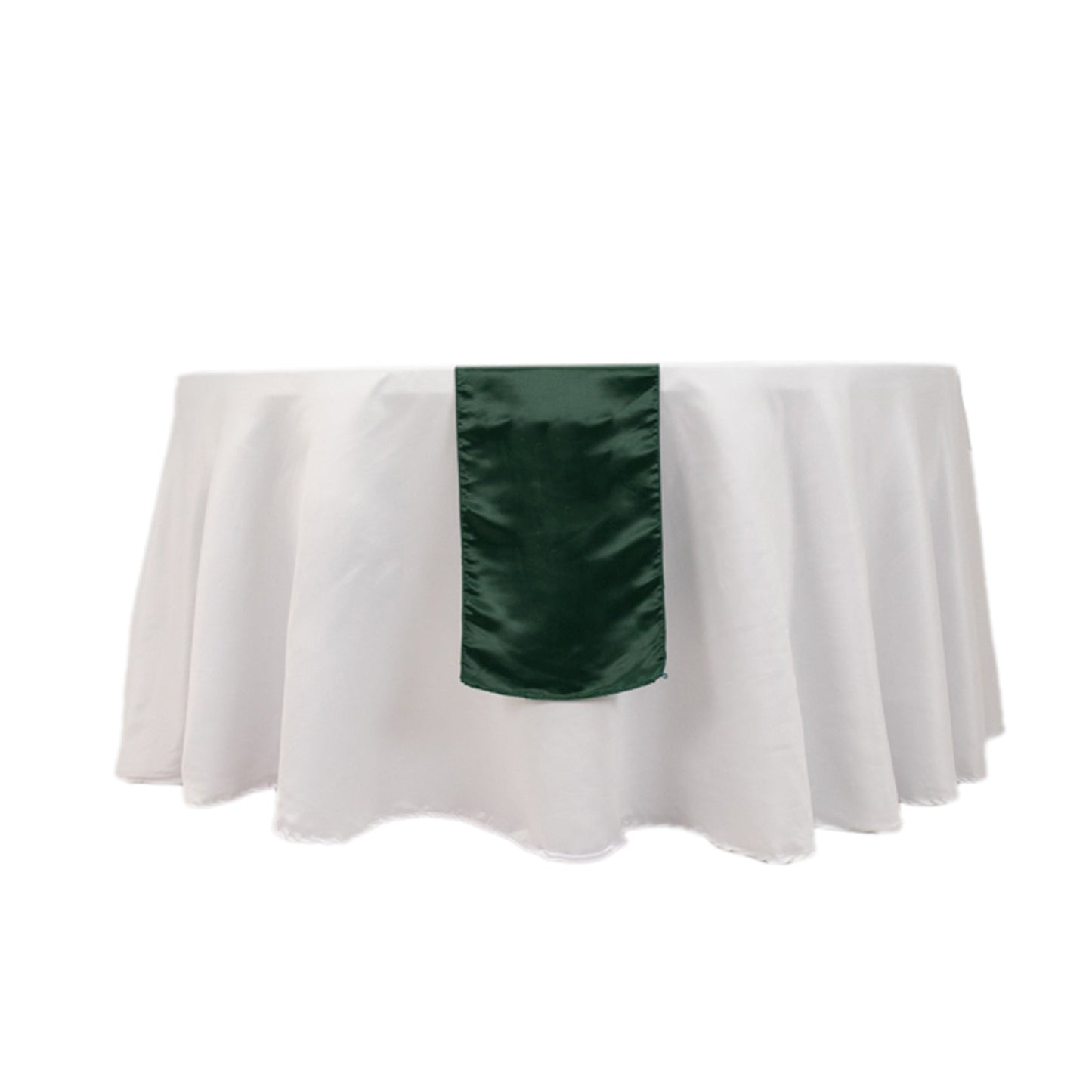 Lamour Satin 12"x108" Table Runner Hunter Emerald Green - Smooth & Lustrous Finish
