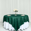 Taffeta 90"x90" Table Overlay Square Tablecloth Hunter Emerald Green - Accordion Crinkle Table Cover