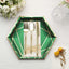 25-Pack Paper 9" Hexagon Dinner Plates in Hunter Emerald Green with Gold Geometric Lines & Rim - Stylish Disposable Geometric 300GSM Party Plates