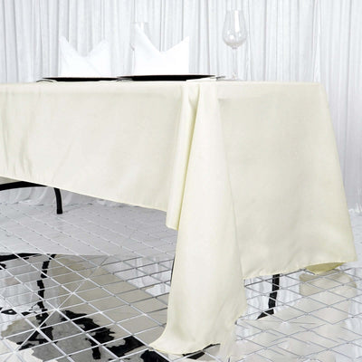 Premium Polyester 60"x126" Rectangle Tablecloth Ivory - Stain-Resistant 220GSM Finish Table Cover