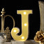 3D Marquee Letter "J" Warm White 4 LED Lights Gold - Chic Light-Up Decor for Events 6"