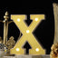 3D Marquee Letter "X" Warm White 5 LED Lights Gold - Chic Light-Up Decor for Events 6"