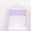 5 Pack Stretch Spandex Chair Sashes Lavender Lilac - Reusable Chair Bands with Silver Diamond Ring Slide Buckle 5"x14"
