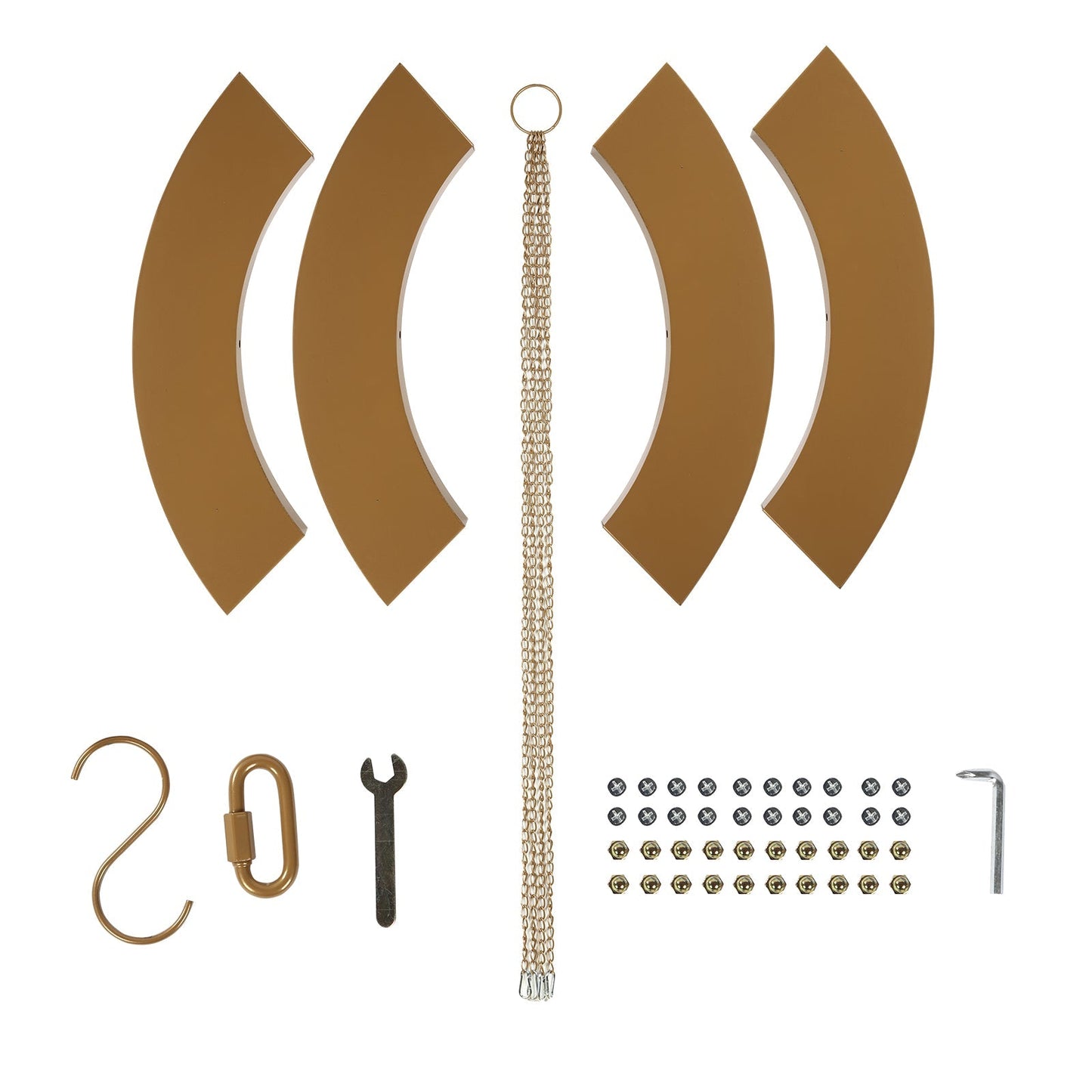 Gold Hanging Metal Floral Chandelier Frame - 24" Circular Lighting, Candle and Floral Display Base