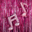 8ft Fuchsia Metallic Tinsel Foil Fringe Doorway Curtain Party Backdrop