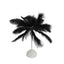 Table Lamp Ostrich Feather Design Black LED Battery Operated - Cordless Wedding Centerpiece 15"