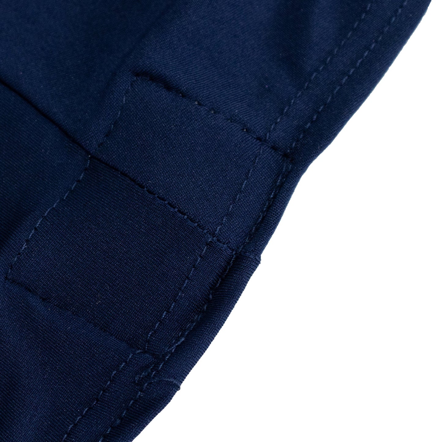 Stretch Spandex 72"x30" Rectangle Table Cover Navy Blue/Gold Cross Over Design - Two-Piece Fitted Tablecloth with Elastic Foot Pockets