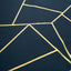 5 Pack Polyester 20"x20" Napkins Navy Blue with Gold Geometric Foil Pattern - Modern Reusable Dinner Napkins