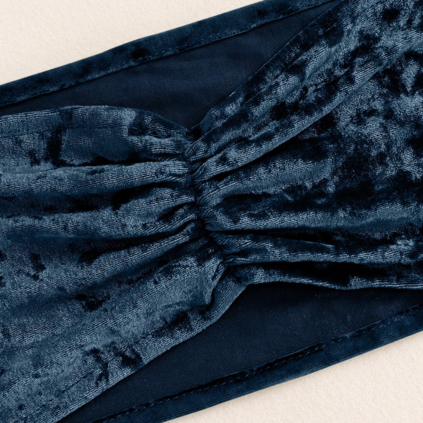 5 Pack Premium Crushed Velvet Chair Sashes Navy Blue Ruffle Style - Textured Chair Bands for Stunning Event Decor