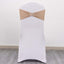 5 Pack Stretch Spandex Chair Sashes Nude - Reusable Chair Bands with Silver Diamond Ring Slide Buckle 5"x14"