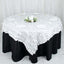 Taffeta 72"x72" Table Overlay Square Tablecloth White 3D Leaf Petal Design for Stylish Celebrations