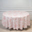 Polyester 108" Round Tablecloth White - Pink French Toile Pattern for Chic Weddings