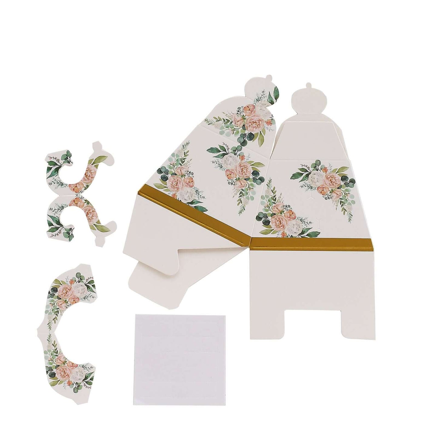 25 Pack Pink Peony Floral Mini Teapot Party Favor Boxes with Gold Edge, Tea Time Gift Boxes - 5"x4"