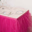 Tulle 14ft Table Skirt Fuchsia - 4 Layer Pleated Tutu Table Cover